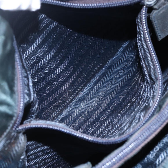 PRADA Hand Bag Nylon Green Auth 150549