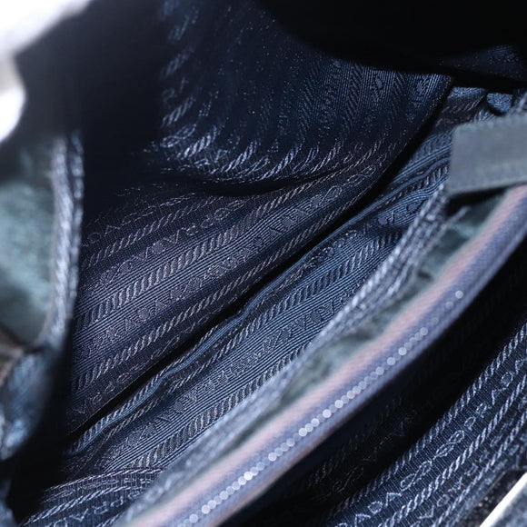 PRADA Hand Bag Nylon Green Auth 150549