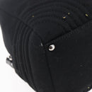 CHANEL COCO Mark Hand Bag Cotton Silver Black CC Auth 150550-15