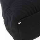 CHANEL COCO Mark Hand Bag Cotton Silver Black CC Auth 150550-16