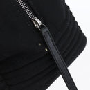 CHANEL COCO Mark Hand Bag Cotton Silver Black CC Auth 150550-10