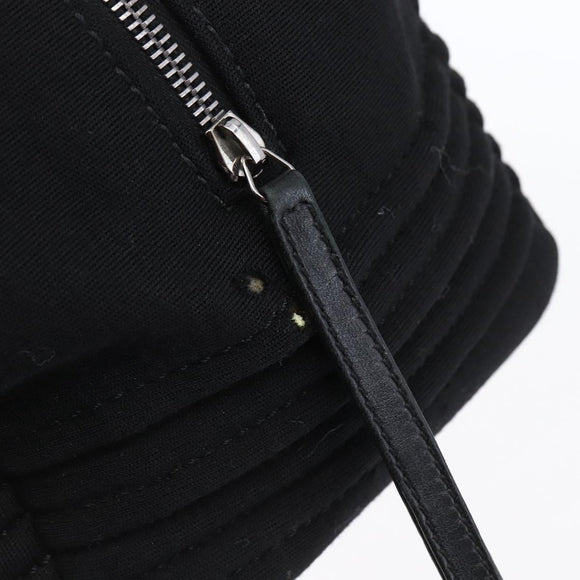 CHANEL COCO Mark Hand Bag Cotton Silver Black CC Auth 150550