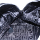 CHANEL COCO Mark Hand Bag Cotton Silver Black CC Auth 150550-20