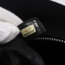 CHANEL COCO Mark Hand Bag Cotton Silver Black CC Auth 150550-12