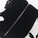 CHANEL COCO Mark Hand Bag Cotton Silver Black CC Auth 150550-6