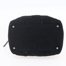 CHANEL COCO Mark Hand Bag Cotton Silver Black CC Auth 150550-5