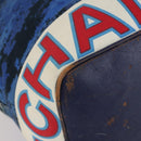 CHANEL Surfline Tote Bag Canvas Blue White CC Auth 150551-14