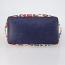 CHANEL Surfline Tote Bag Canvas Blue White CC Auth 150551-5