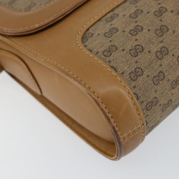 GUCCI Micro GG Supreme Shoulder Bag PVC Beige Gold Auth 150552