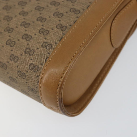 GUCCI Micro GG Supreme Shoulder Bag PVC Beige Gold Auth 150552