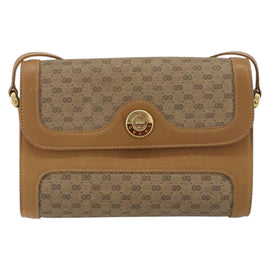GUCCI Micro GG Supreme Shoulder Bag PVC Beige Gold Auth 150552 - 0