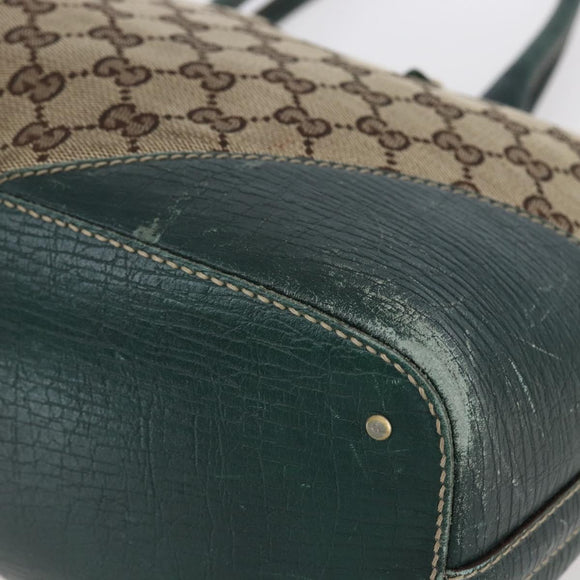 GUCCI GG Canvas Horsebit Tote Bag Beige Gold 137385 Auth 150553