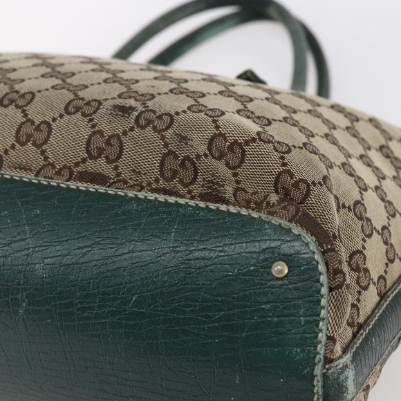 GUCCI GG Canvas Horsebit Tote Bag Beige Gold 137385 Auth 150553