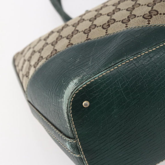 GUCCI GG Canvas Horsebit Tote Bag Beige Gold 137385 Auth 150553