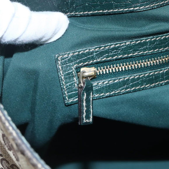 GUCCI GG Canvas Horsebit Tote Bag Beige Gold 137385 Auth 150553