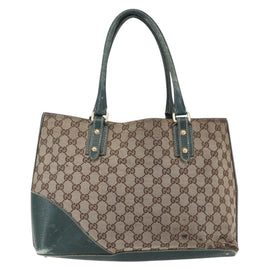 GUCCI GG Canvas Horsebit Tote Bag Beige Gold 137385 Auth 150553 - 0