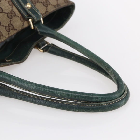 GUCCI GG Canvas Horsebit Tote Bag Beige Gold 137385 Auth 150553