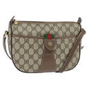 GUCCI GG Supreme Web Sherry Line Bag PVC Beige Gold 001 754 6177 Auth 150554-1