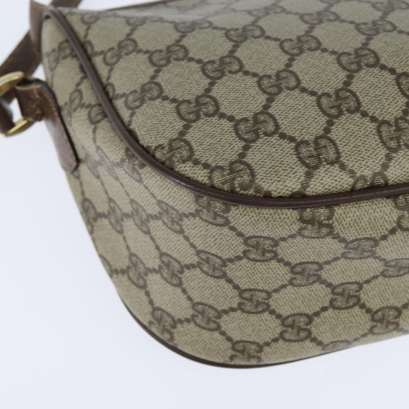 GUCCI GG Supreme Web Sherry Line Bag PVC Beige Gold 001 754 6177 Auth 150554