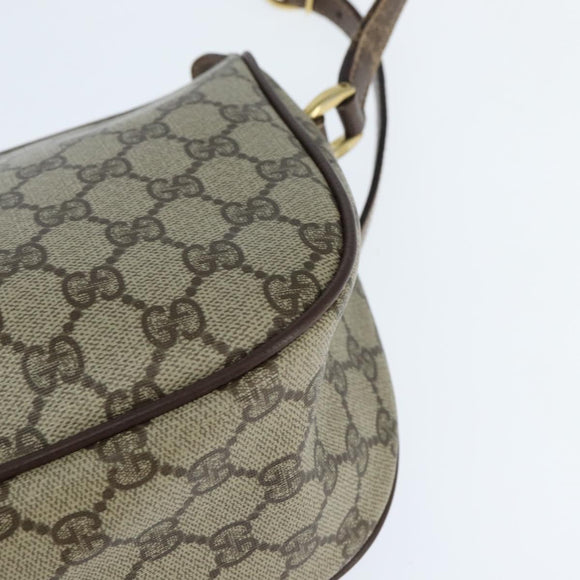 GUCCI GG Supreme Web Sherry Line Bag PVC Beige Gold 001 754 6177 Auth 150554