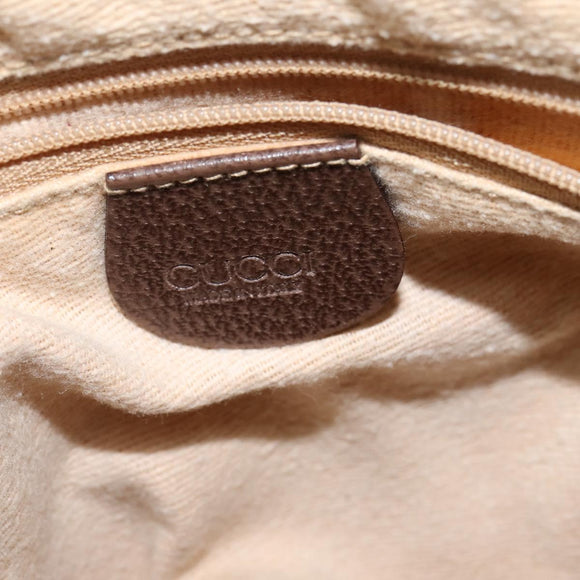 GUCCI GG Supreme Web Sherry Line Bag PVC Beige Gold 001 754 6177 Auth 150554