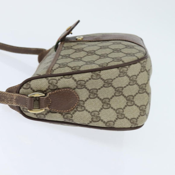 GUCCI GG Supreme Web Sherry Line Tasche PVC Beige Gold 001 754 6177 Auth 150554