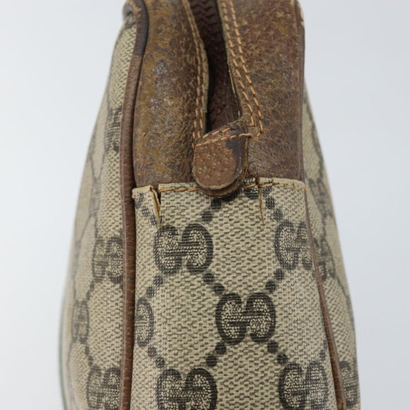 GUCCI GG Supreme Web Sherry Line Clutch Bag PVC Beige 27 004 998 Auth 150555