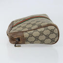 GUCCI GG Supreme Web Sherry Line Clutch Bag PVC Beige 27 004 998 Auth 150555-5