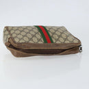 GUCCI GG Supreme Web Sherry Line Clutch Bag PVC Beige 27 004 998 Auth 150555-6