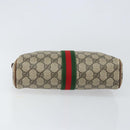 GUCCI GG Supreme Web Sherry Line Clutch Bag PVC Beige 27 004 998 Auth 150555-7