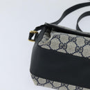 GUCCI GG Supreme Shoulder Bag PVC Navy Gold Auth 150556-14