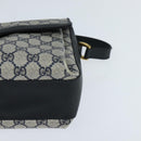 GUCCI GG Supreme Shoulder Bag PVC Navy Gold Auth 150556-15