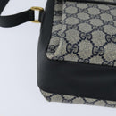 GUCCI GG Supreme Shoulder Bag PVC Navy Gold Auth 150556-16