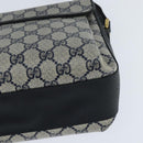 GUCCI GG Supreme Shoulder Bag PVC Navy Gold Auth 150556-17