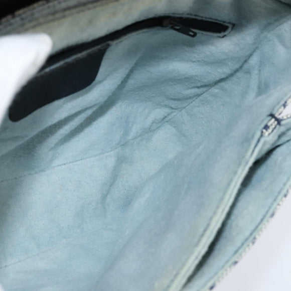 GUCCI GG Supreme Shoulder Bag PVC Navy Gold Auth 150556