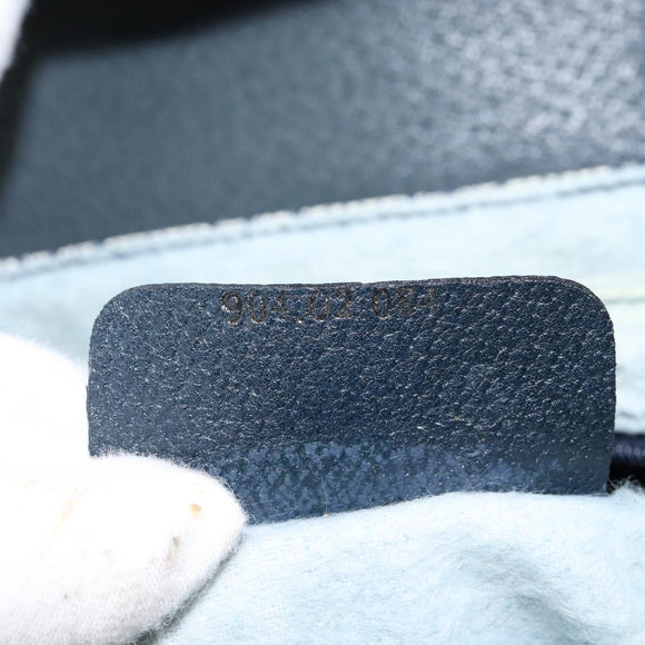 GUCCI GG Supreme Shoulder Bag PVC Navy Gold Auth 150556