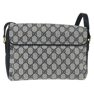 GUCCI GG Supreme Shoulder Bag PVC Navy Gold Auth 150556 - 0