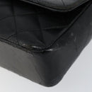 CHANEL Matelasse Chain Shoulder Bag Lamb Skin Black Gold CC Auth 150565-9
