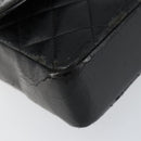 CHANEL Matelasse Chain Shoulder Bag Lamb Skin Black Gold CC Auth 150565-14