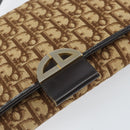 Christian Dior Trotter Canvas Shoulder Bag Beige Gold Auth 150566-14