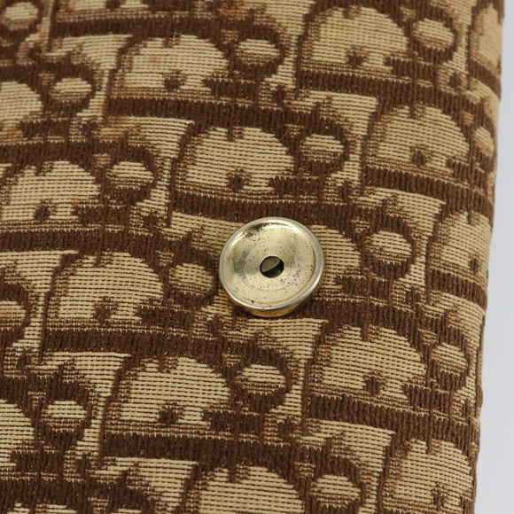 Christian Dior Trotter Canvas Shoulder Bag Beige Gold Auth 150566
