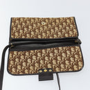 Christian Dior Trotter Canvas Shoulder Bag Beige Gold Auth 150566-17