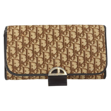 Christian Dior Trotter Canvas Shoulder Bag Beige Gold Auth 150566 - 0