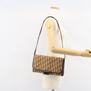 Christian Dior Trotter Canvas Shoulder Bag Beige Gold Auth 150566-22