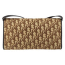 Christian Dior Trotter Canvas Shoulder Bag Beige Gold Auth 150566-3