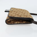 Christian Dior Trotter Canvas Shoulder Bag Beige Gold Auth 150566-4