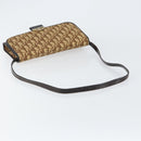 Christian Dior Trotter Canvas Shoulder Bag Beige Gold Auth 150566-7