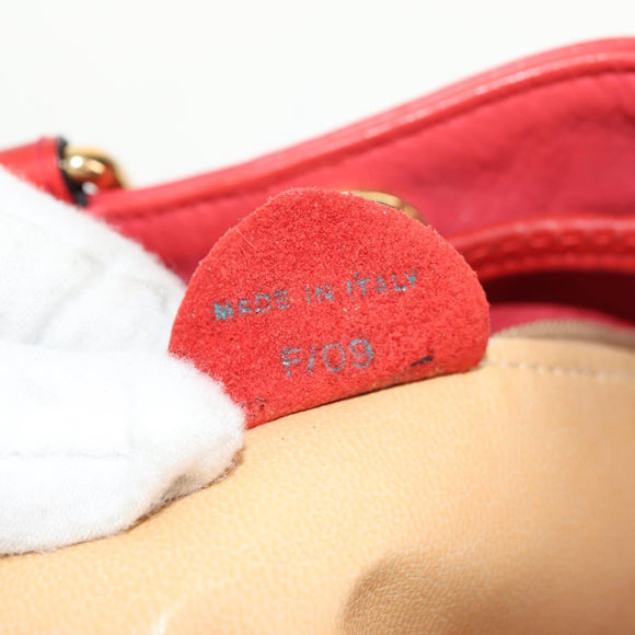 CELINE Shoulder Bag Leather Multicolor Gold Auth 150568