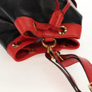 CELINE Shoulder Bag Leather Multicolor Gold Auth 150568-7