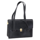 Christian Dior Hand Bag Leather Black Gold Auth 150570-1
